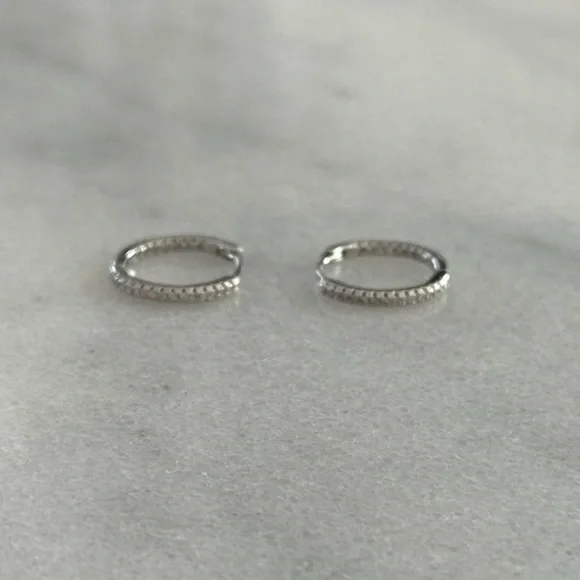 Sterling Silver All Around Crystal Hoop Earrings
Brand New - Picture 4 of 4